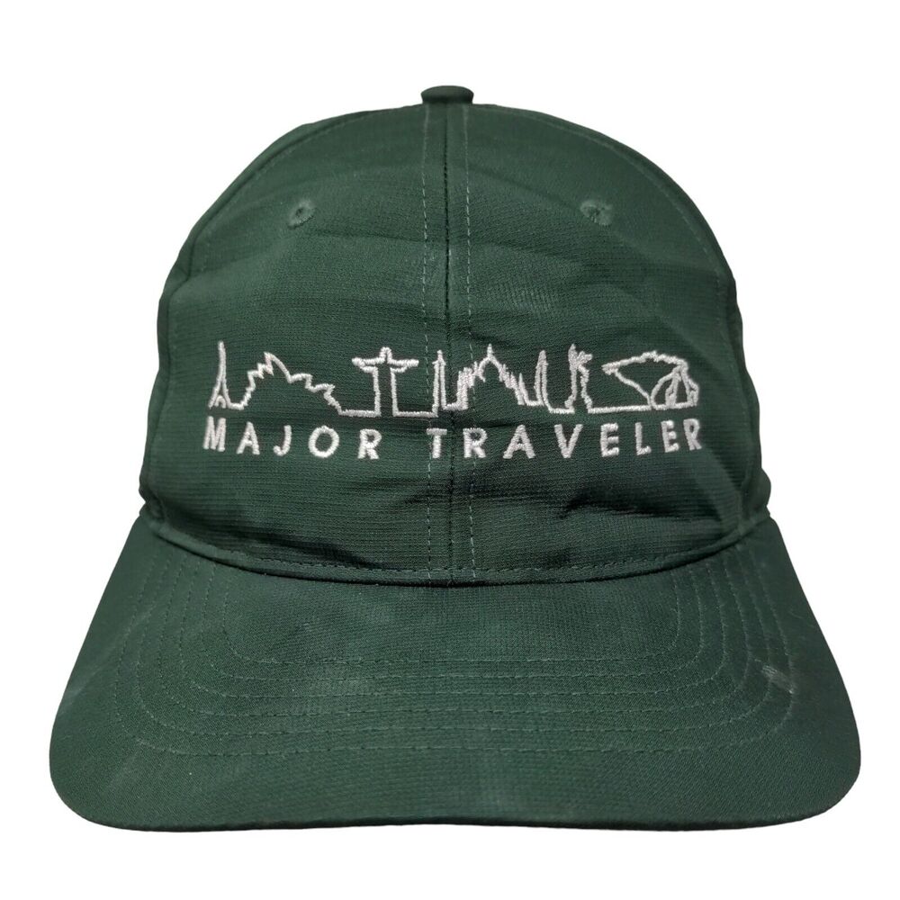 Major Traveler Strapback Hat Green One Size Embroidered Richardson